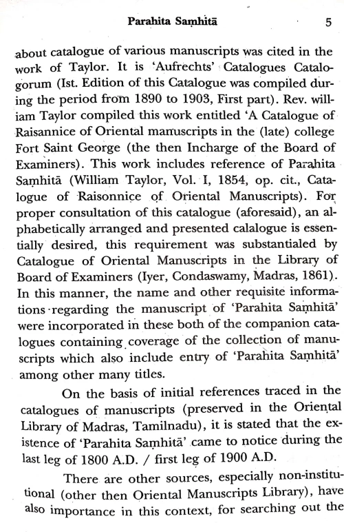 Appraisal Of Parhita Samhita